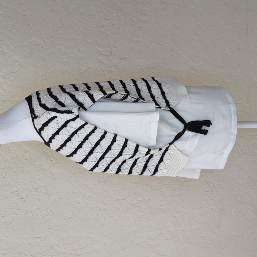Zara Striped Knit Vest Combination T-Shirt with Side Bows Size Large - Picture 5 of 13